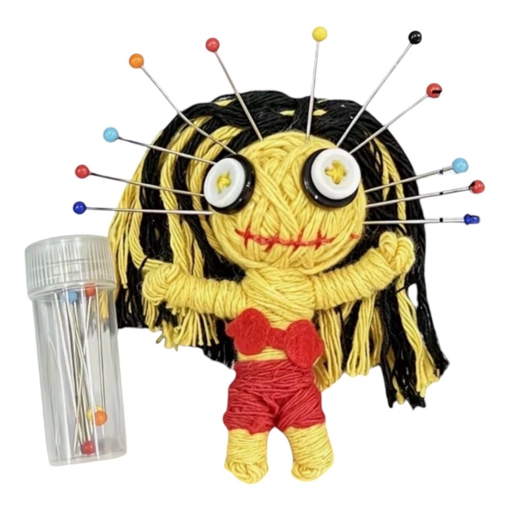 Adorable Voodoo Doll Keychain / Bagcharm with pins - New